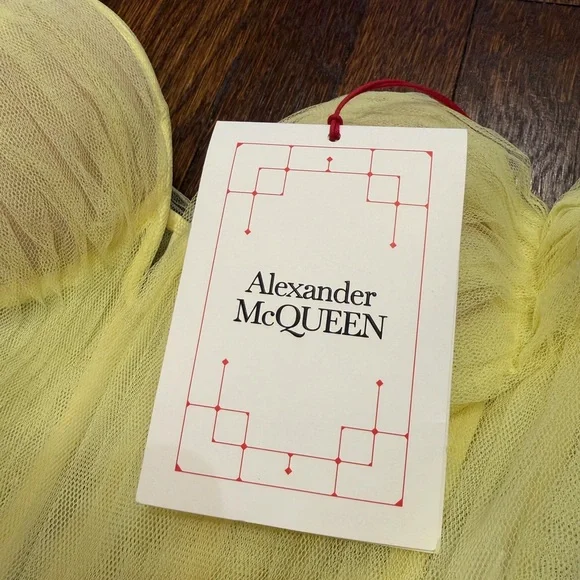 NWT Alexander McQueen Off the Shoulder Tulle Midi Dress Paris Runway IT 38 US 2 - Picture 6 of 8